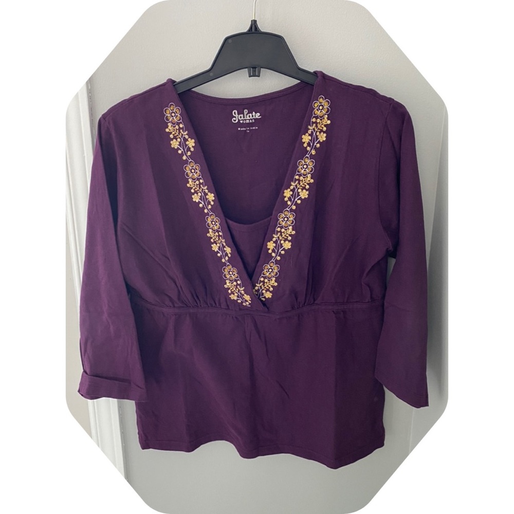 Jalate • Dark purple 1/2 lenght long sleeve shirt
